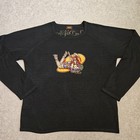 Von Dutch Pull Negro XL Bordado Logotipo Y2K Ropa de calle Vintage 2000 100% Acrílico