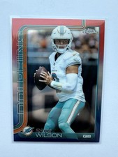 2025 Topps Chrome Zach Wilson RED WHITE BLUE #189 Dolphins NFL Football Card