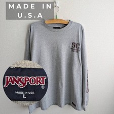 VTG 90s JanSport Springfield College Long Sleeve T-Shirt L Made in USA Sleeve Pr