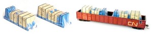 HO JAEGER - CUSTOM WRAPPED LOAD FOR GOLDOLAS OR FLAT CARS (LOT OF 2) - ASSEMBLED