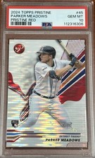 2024 Topps Pristine Parker Meadows #45 Red Pristine Refractor /5 RC PSA 10 POP 2