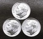 1952 P-D-S 10c SILVER Roosevelt Dimes  CH GEM BU  w/ "D" & "S" FTB  (R191)
