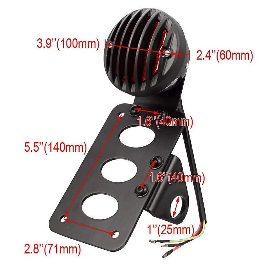 Soporte de matrícula de montaje lateral y luz trasera para BMW Yamaha Benelli KTM Foto 4 de 4