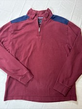 Brooks Brothers 1/4 Zip Pullover Sweater Men  s Size Medium Red Long Sleeve