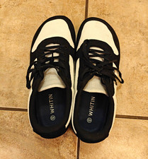 Whitin Men's 11.5 Black and White Barefoot Shoes Zero Drop Sole