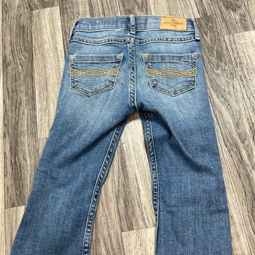 ABERCROMBIE Slim Fit High Rise Ankle Flare Blue Denim Jeans Girl’s Size 5 / 6 - Picture 5 of 10
