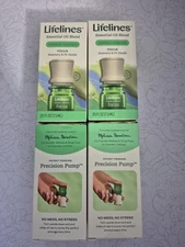 4 pack Lifelines Essential Oil Blend Herbal Garden Energy Focus .25 fl oz