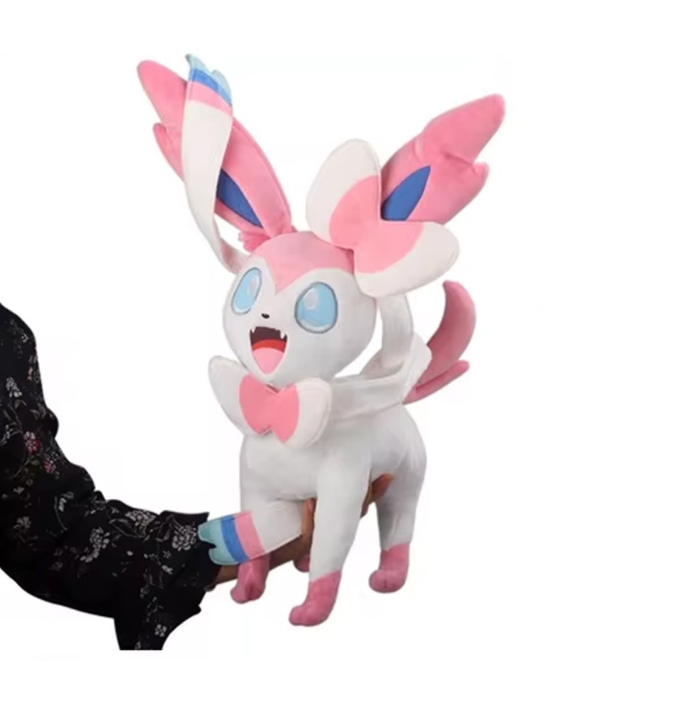 Peluche Pokémon Nymphali 60 cm XXL en coton doux rose pour chambre d'enfant