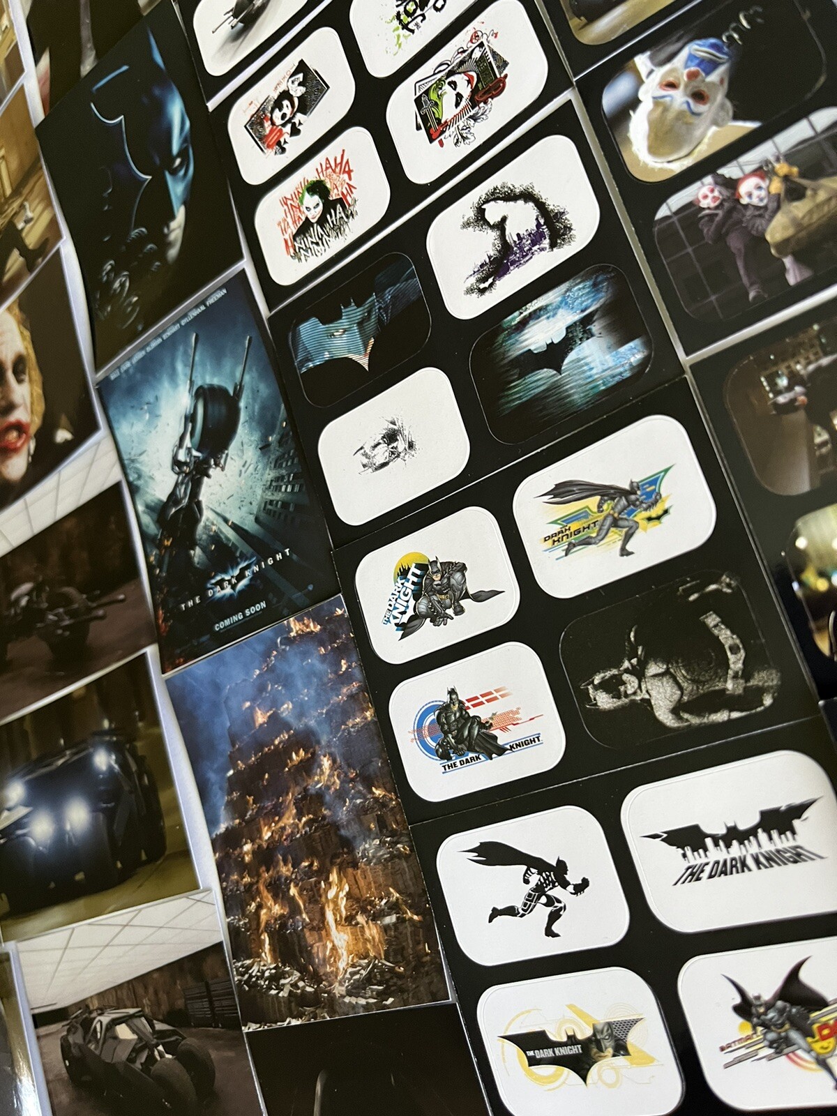 2008 Warner Bros. Dark Knight/Heath Ledger Joker Movie Cards/Stickers62 Total eBay