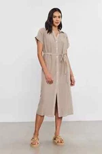 VELVET By Graham & Spencer Marla Silk Cotton Voile Dress Rope S $336 H2