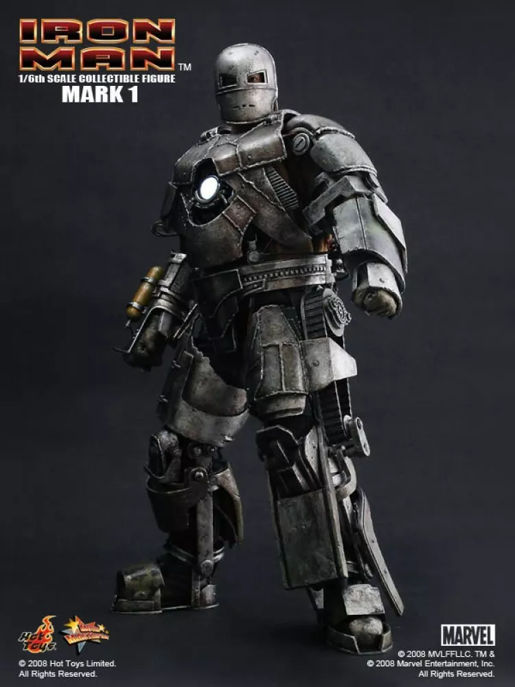 HOT TOYS 1/6 MMS80 IRON MAN MARK I Action Figure Marvel Studio Light-up w/Box