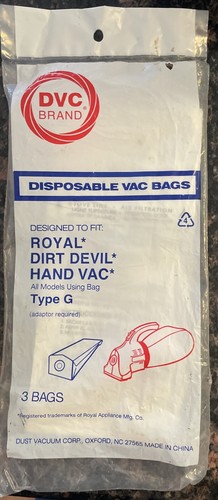 Bolsas de aspiradora de mano Dirt Devil, tipo G Se adapta a todos los modelos de aspiradora de mano Royal, 3 bolsas sin abrir - Imagen 4 de 4