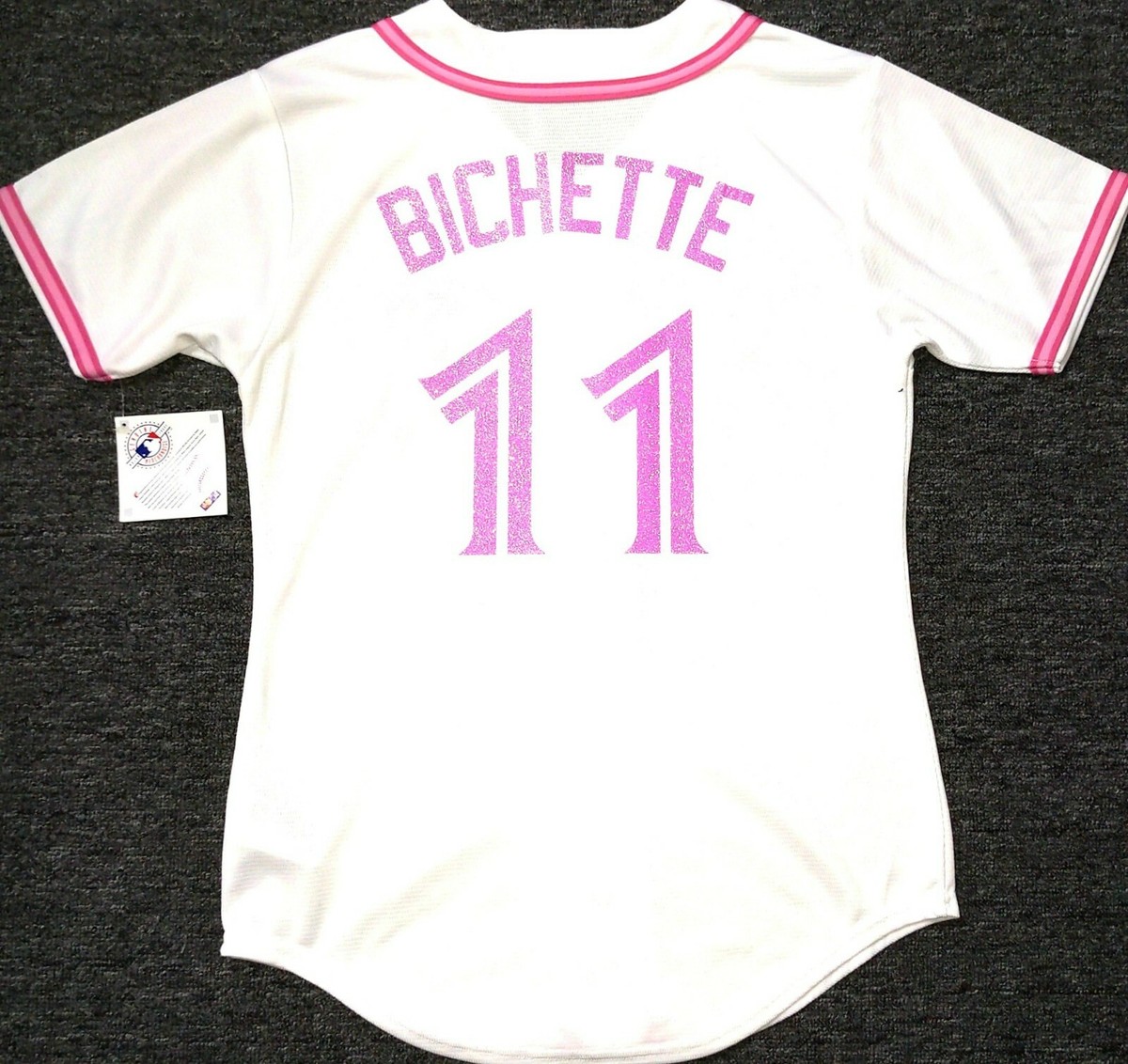 NWT BO BICHETTE TORONTO BLUE JAYS PINK XL-16 YOUTH MAJESTIC