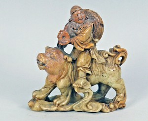 Antique Fine Chinese soapstone statue carving Qing Dynasty, circa: 19th century