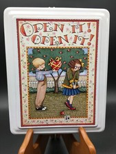 Mary Engelbreit Valentine  s Day art lidded tin 7.5  X 6  Open it Open it 