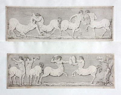Frieze Fighting Centaurs, Centauromachia, Two Etchings, Classicism, 1818