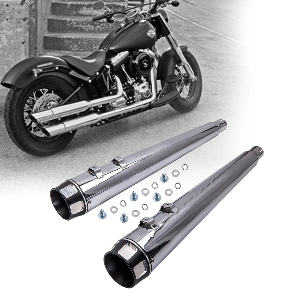 Tubos de escape silenciadores antideslizantes para megáfono de 4" para Harley Touring 1995-2016 Foto 3 de 4