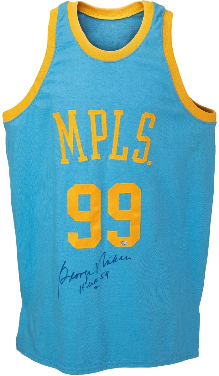 The Finest George Mikan Hall Of Fame 1959 Signed Minneapolis Lakers Jersey  PSA