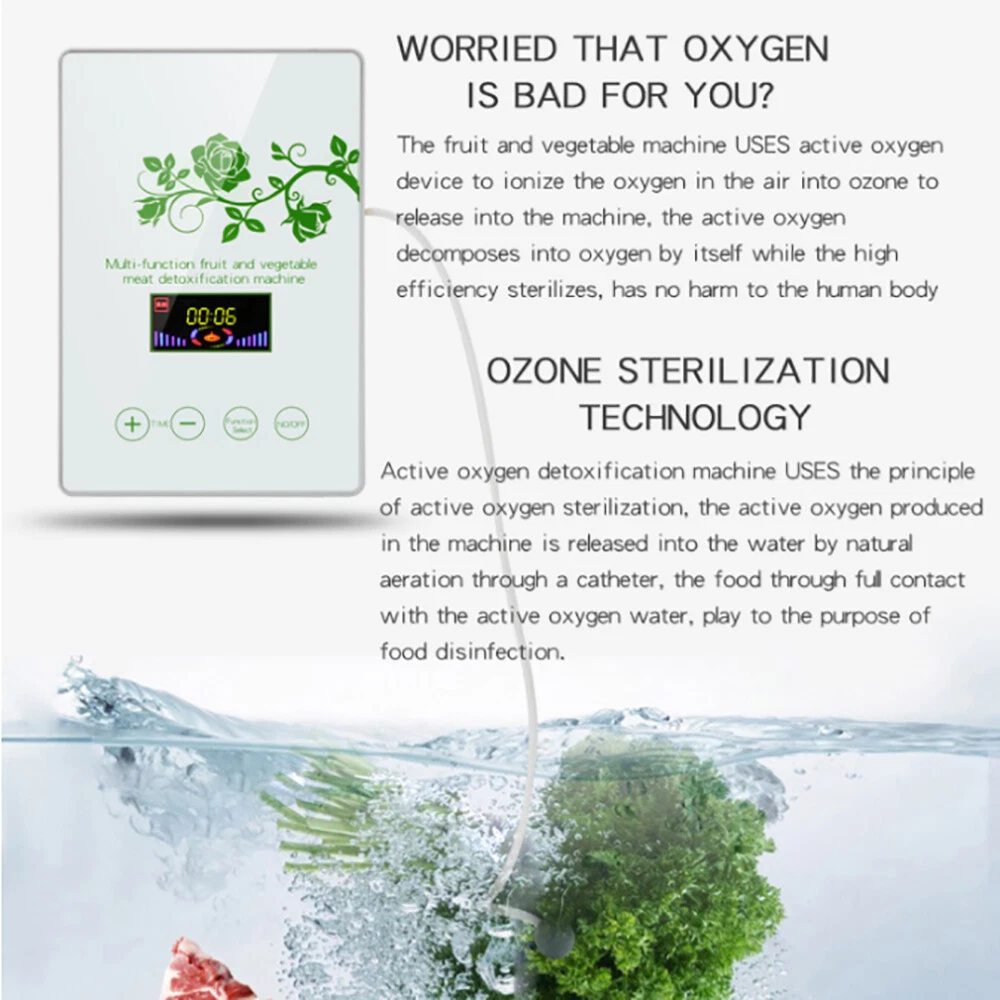 600mg/h Ozone Generator Air Purifier for Water Food & Vegetable Sterilization