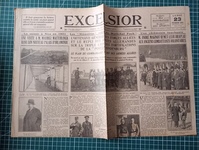 BE056 Zeitung Excelsior 23 02 1931 Memoiren Foch WW1 - Position Hindenburg