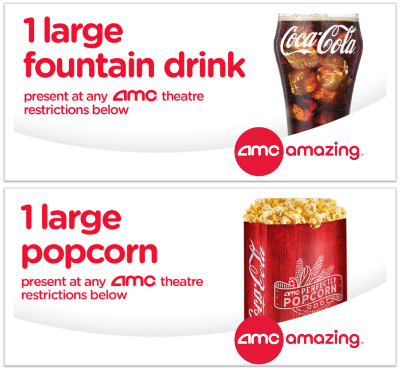 🎥 AMC Theatres 🍿1 Large Popcorn 🥤1 Large Soda, Fast Digital Delivery Vouchers