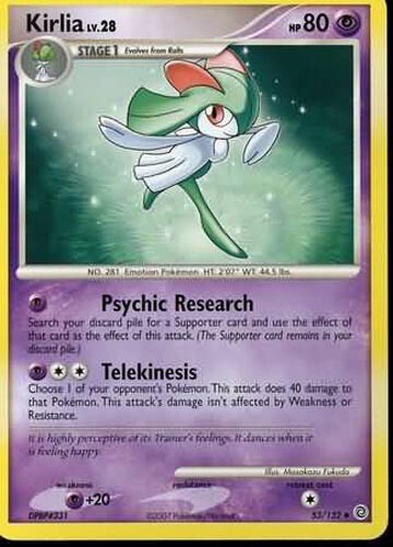 Pokemon Card - Secret Wonders 53/132 - KIRLIA Lv.28 (uncommon) - NM