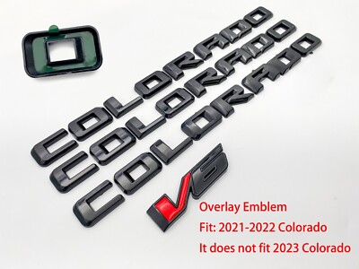 Overlay Emblems 2021-2022 Chevrolet Colorado LT V6 Black Body Side Emblems