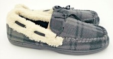 NWT Mens Plaid Slippers Moccasins Plush Faux Fur UP Urban Pipeline M/L/XL Color