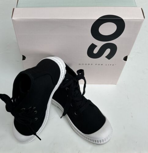 SO Sonoma DRAGONFRUIT Black Canvas High-top/Lace-up Sneakers~Women’s 9.5~NIB $60