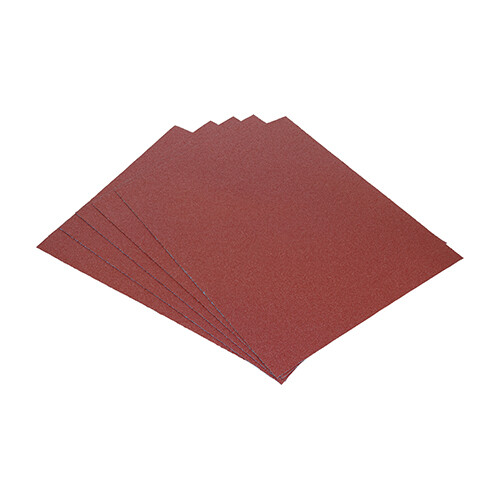 Timco 180 Grit Sanding Sheets - 230x280mm Sandpaper Wood Paint Plaster Pack, Red