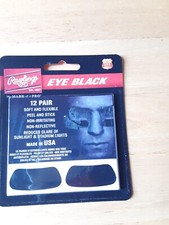 Rawlings Baseball/Softball Eye Black Black 12 Pair Stickers NEW SEALED