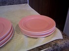 VINTAGE LOT of HAZEL ATLAS PINK MODERNTONE PLATONITE DINNER and DESSERT PLATES — photo 5