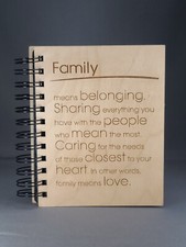 Wood "Family" Album- Holds 36 4 6 Photos- Laser Engraved