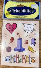 Paper Studio~Stickabilities My Kitty Cat Kitten Love Pet Toy Mouse Fish Stickers