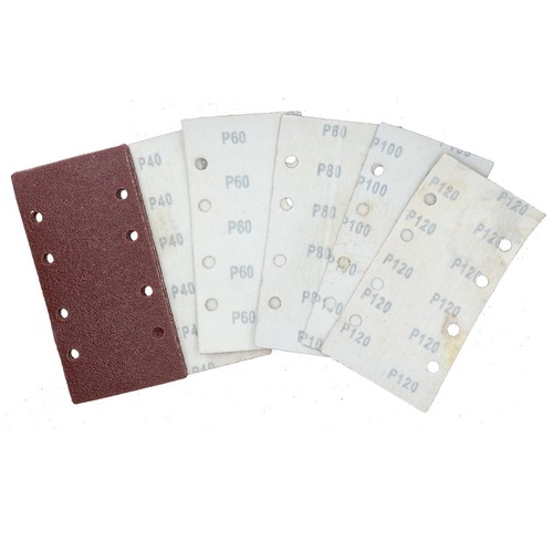 Hook/Loop 1/3 Sheet Sanding Sander Sandpaper Pads 50 Pack Mixed Grit 40 240 - Picture 4 of 6