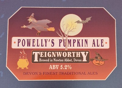 TEIGNWORTHY BRAUERY POWELLYS PUMPKIN ALE BIERPUMPE GRIFF CLIP ABZEICHEN 5,2 % TB PP