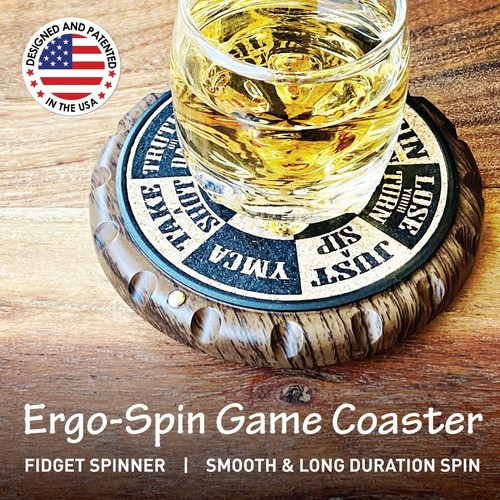 Stinger Spinning Ring Wheel Coaster: Drinks, Whisky Glass, Cups, Drinking Game - Picture 3 of 5