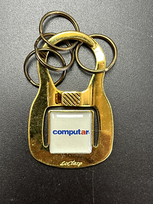 Computar Japan KEY RING VINTAGE 1980's Metal Gold Finish Fob Lenses Video Sec.