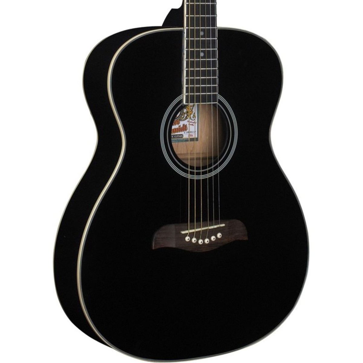 Oscar Schmidt OAB Auditorium Acoustic Guitar, Black | eBay