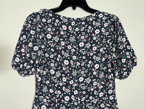 Women’s LOFT Maxi Dress Tie Front Size 4P Petite Ruffled Floral Boho V-Neck New - Picture 7 of 7