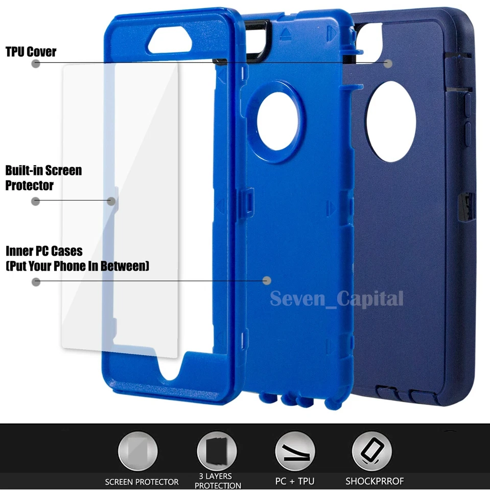 Para iPhone 6 7 8 Plus SE 2 3 Funda protectora a prueba de golpes + Protector de pantalla Foto 3 de 4