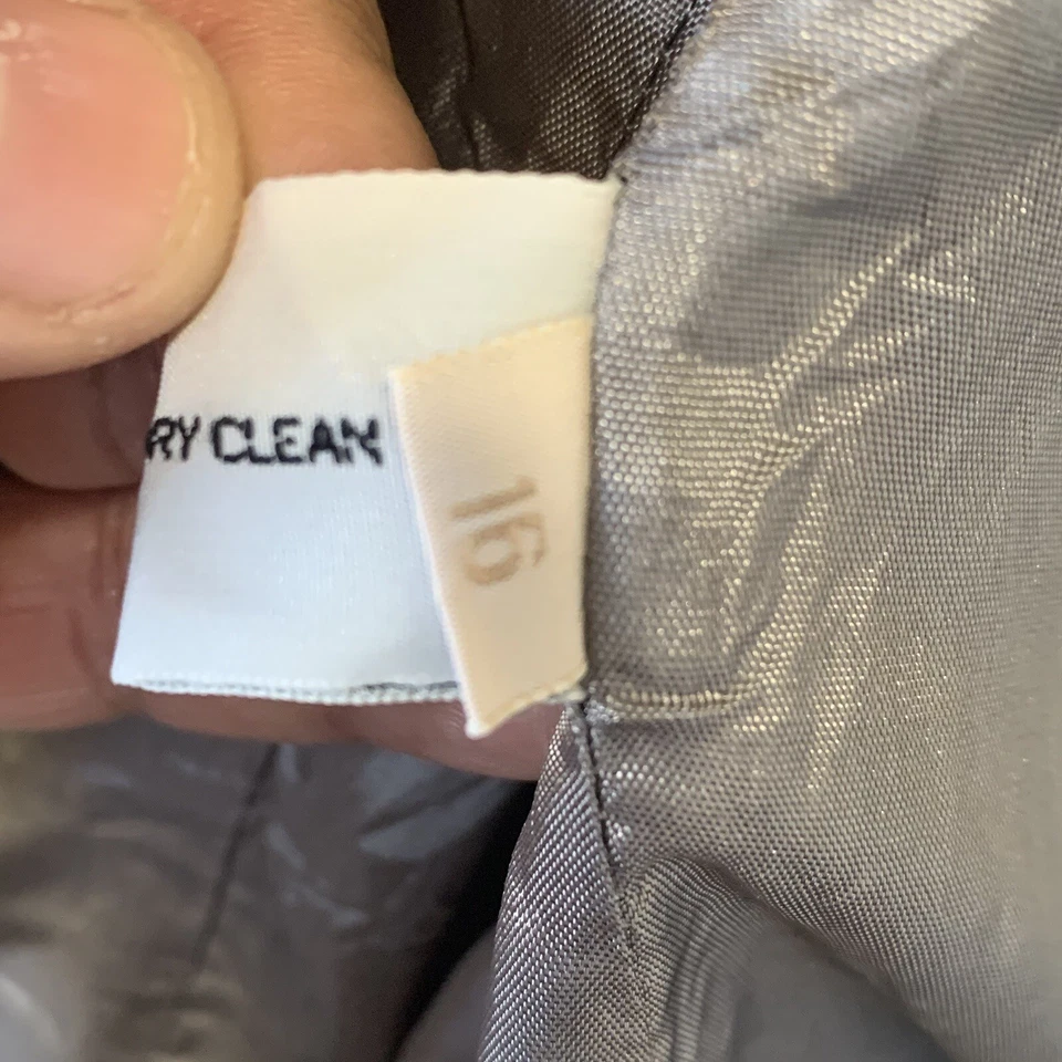 Women’s John Meyer Gray Wool Polyester Blazer Sz 16 One Button Suit Jacket - Image 4 of 4