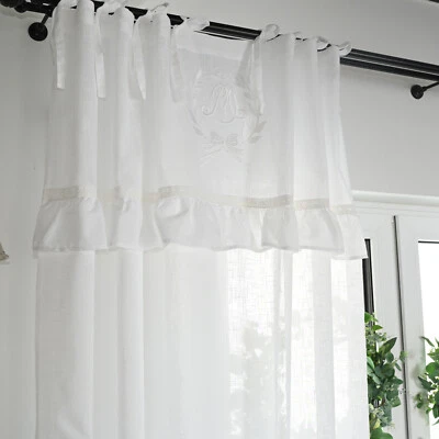 Mathilde weiß bestickt Gardine Vorhang Romantik Shabby Landhausstil Vorhänge - Bild 1 von 4