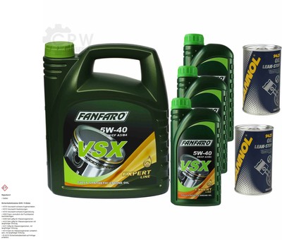 7L Motoröl FANFARO VSX 5W-40 2x MANNOL Leak-Stop ADDITIV