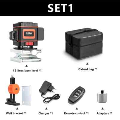 16/12Lines 4D Laser Level Green Line SelfLeveling 360 Horizontal And Vertical