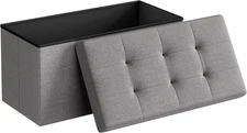 MAZIE Collection - 30 Inches Folding Storage Ottoman Bench, Ottoman Foot Rest, E