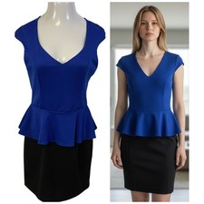 Bailey Blue Dress Womens Size Large Peplum Knit Work Office Church Date Elegant