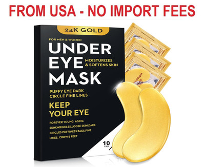 20Pcs/10Pairs Under Eye Patches Gold for Dark Circles, Puffy Eyes, and Wrinkles,