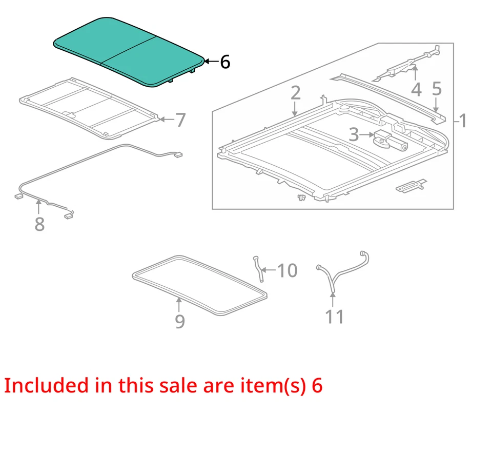 Chevrolet Tahoe Avalanche GMC Yukon Suburban 2000-2006 techo corredizo ventana vidrio fabricante de equipos originales Foto 3 de 4