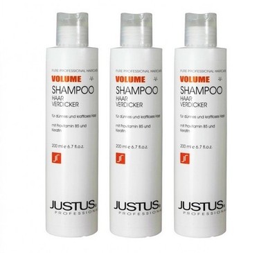 Justus Volumen Shampoo Haarverdicker 3x 200ml (33,17 EUR/l)